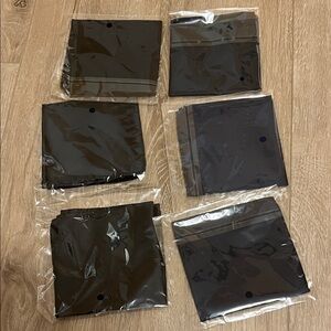 Set of 6 Black and midnight blue pocket square
